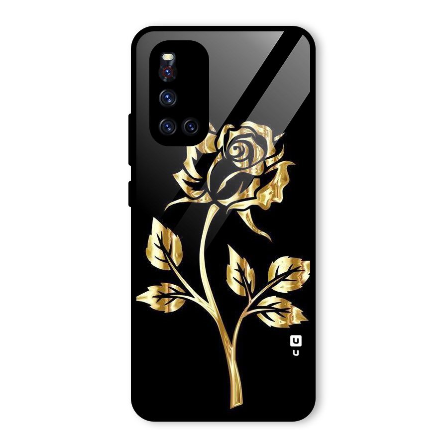 Gold Rose Glass Back Case for Vivo V19