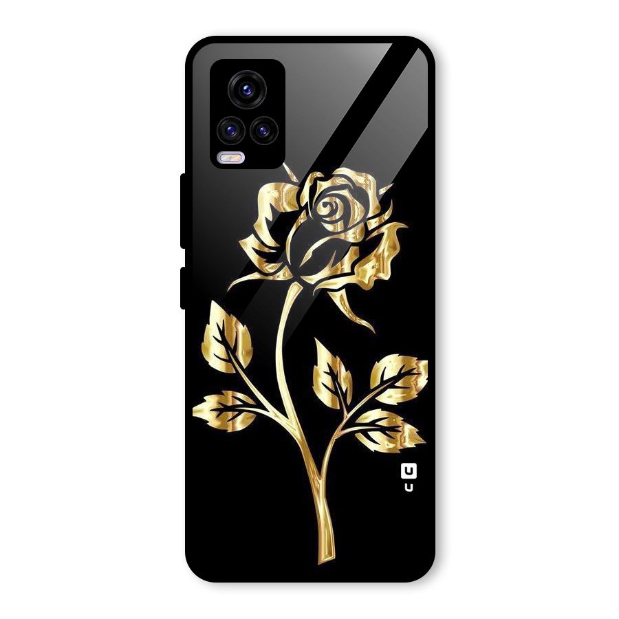 Gold Rose Glass Back Case for Vivo V20