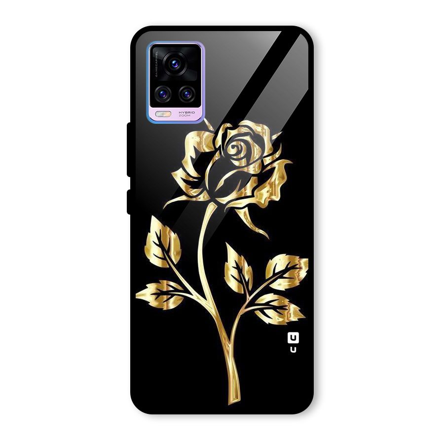 Gold Rose Glass Back Case for Vivo V20 Pro