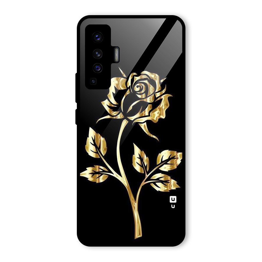 Gold Rose Glass Back Case for Vivo X50