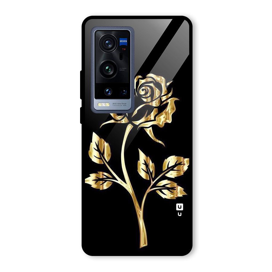 Gold Rose Glass Back Case for Vivo X60 Pro Plus