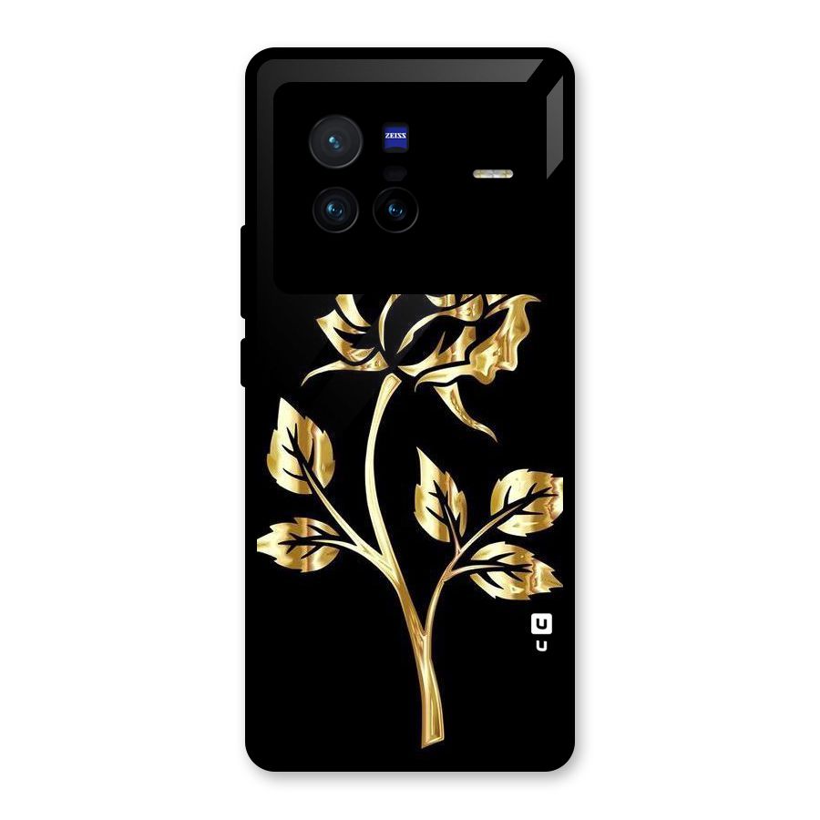 Gold Rose Glass Back Case for Vivo X80