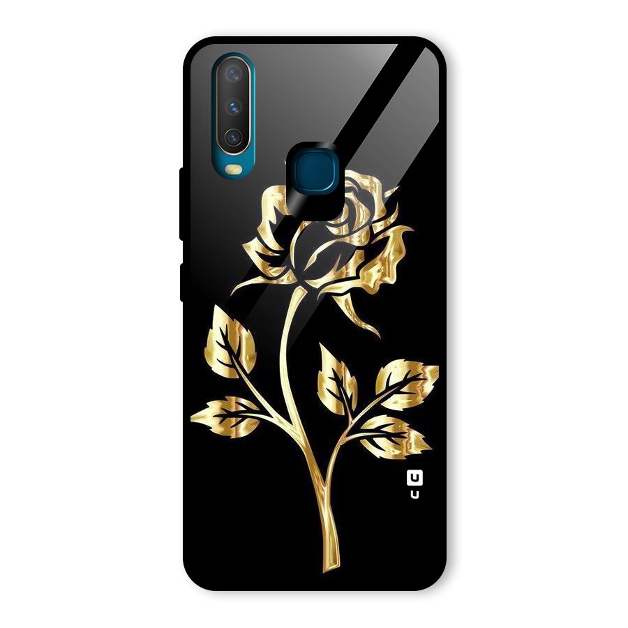Gold Rose Glass Back Case for Vivo Y15