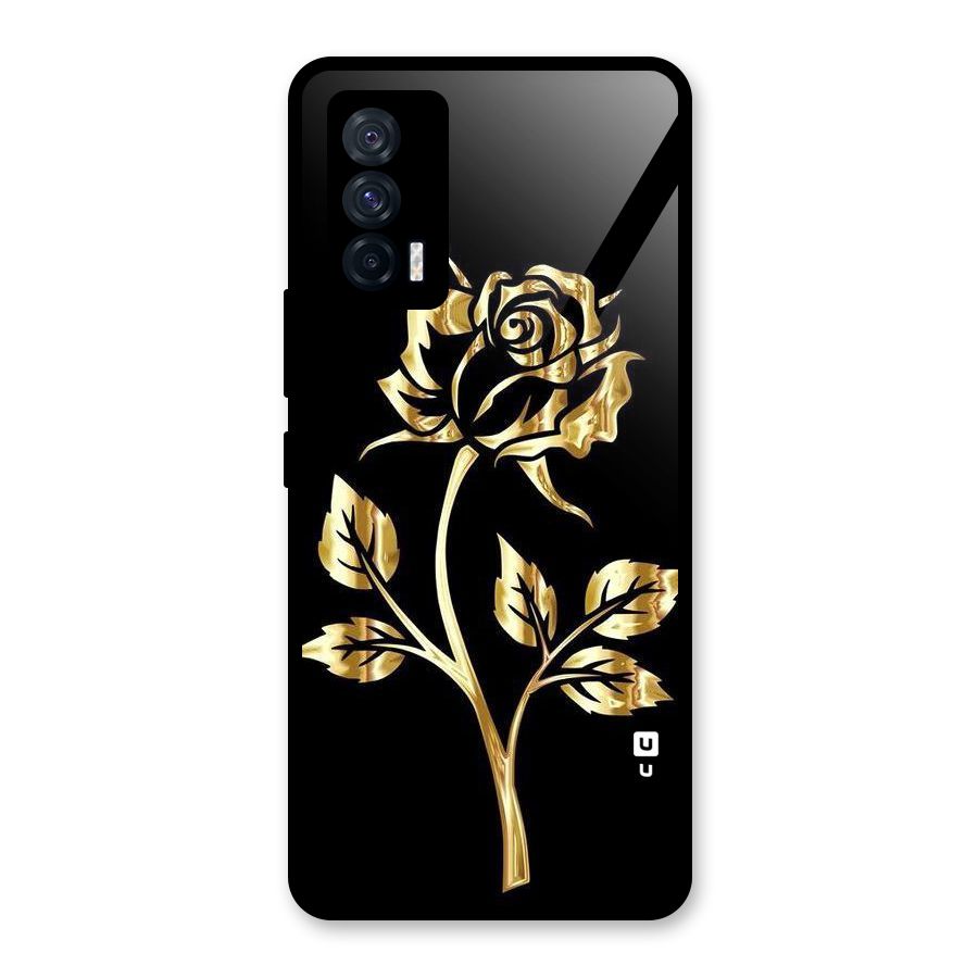 Gold Rose Glass Back Case for Vivo iQOO 7 5G