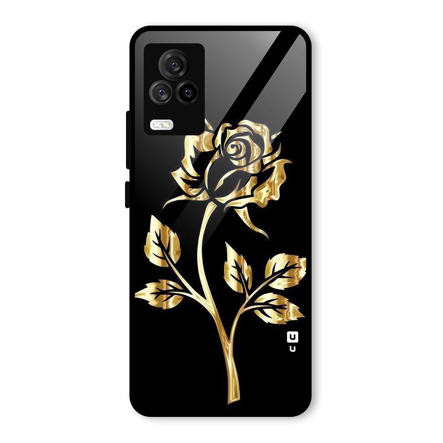 Gold Rose Glass Back Case for Vivo iQOO 7 Legend 5G