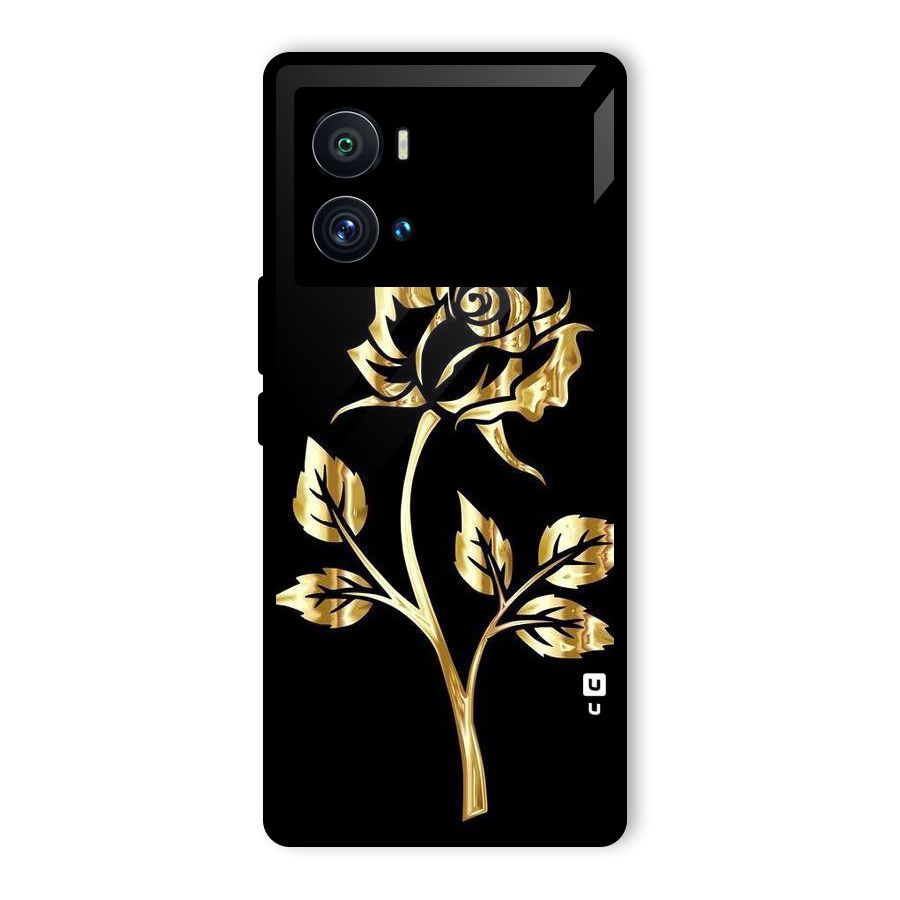 Gold Rose Glass Back Case for Vivo iQOO 9 Pro