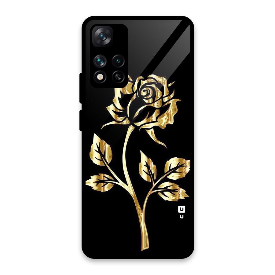 Gold Rose Glass Back Case for Xiaomi 11i HyperCharge 5G