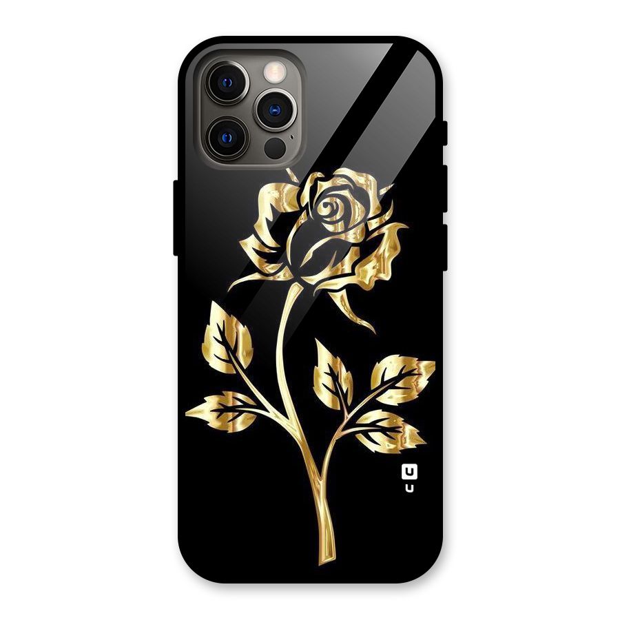 Gold Rose Glass Back Case for iPhone 12 Pro