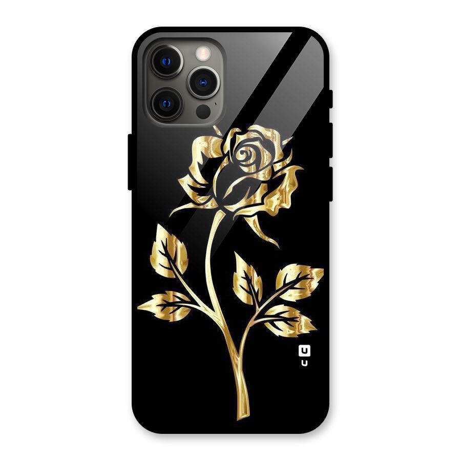 Gold Rose Glass Back Case for iPhone 12 Pro Max