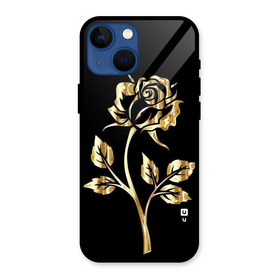 Gold Rose Glass Back Case for iPhone 13 Mini