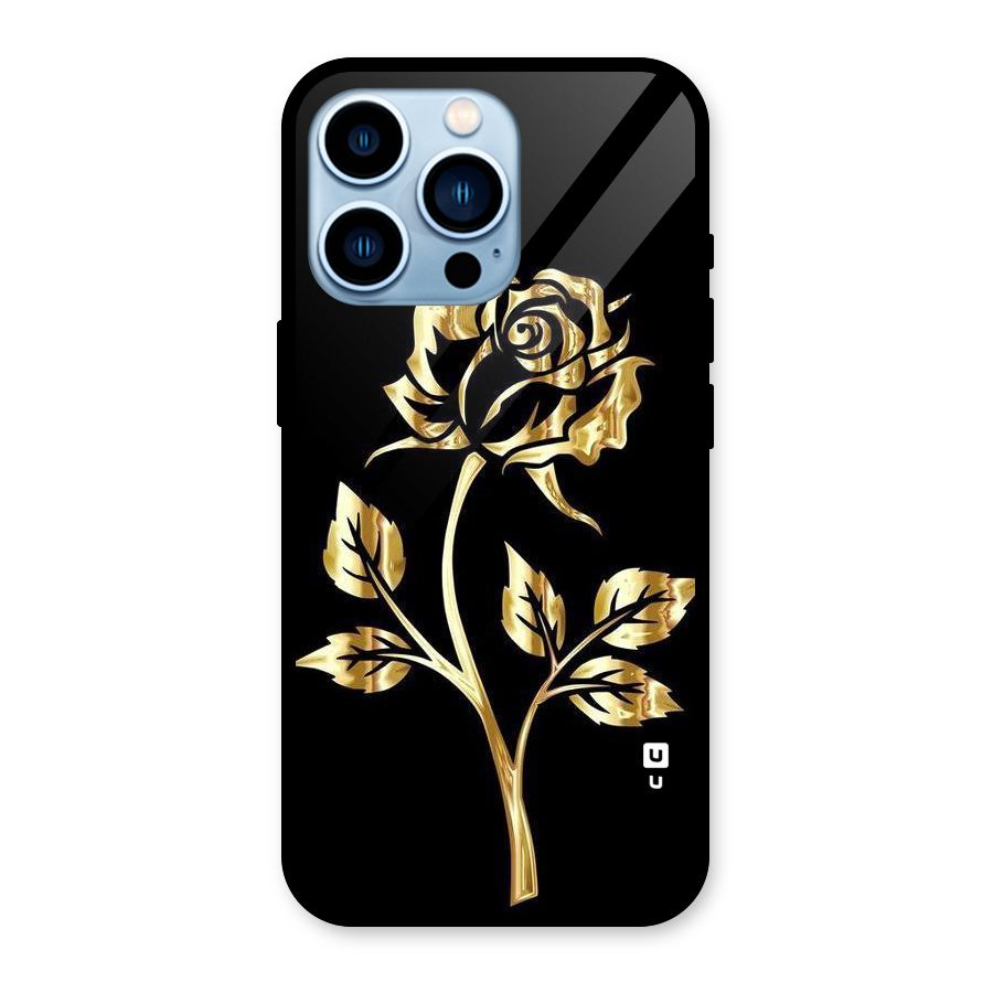 Gold Rose Glass Back Case for iPhone 13 Pro