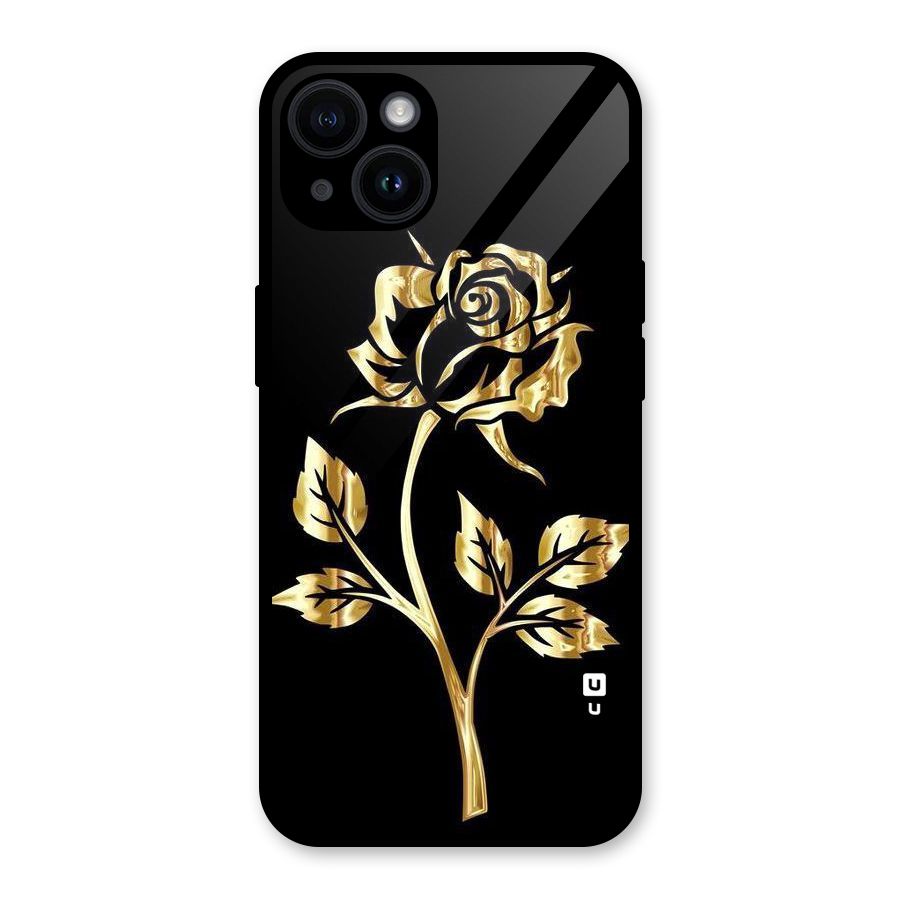 Gold Rose Glass Back Case for iPhone 14