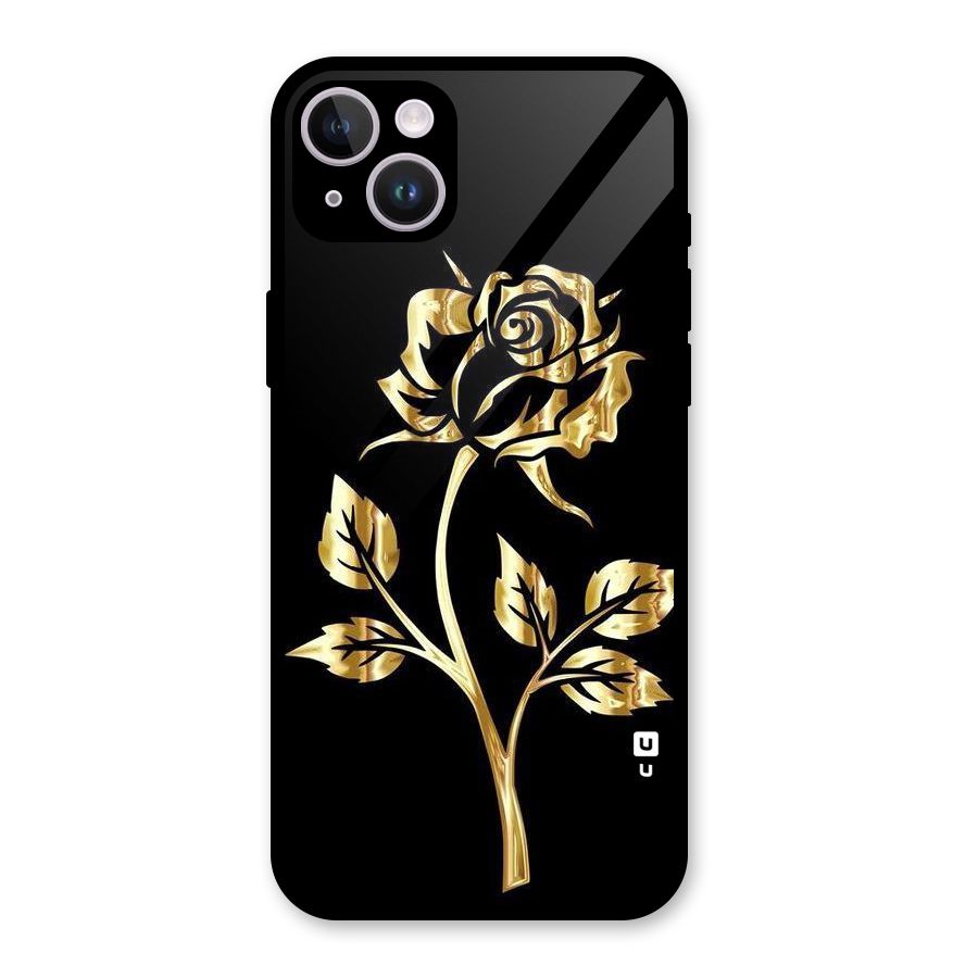 Gold Rose Glass Back Case for iPhone 14 Plus