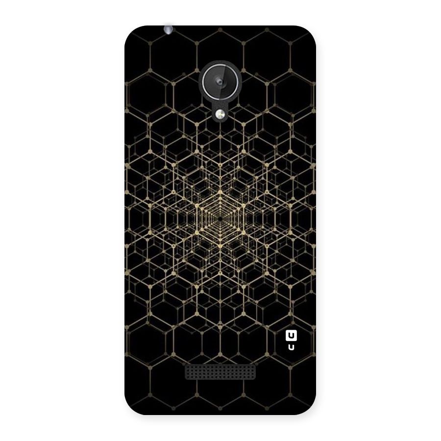 Gold Web Back Case for Micromax Canvas Spark Q380