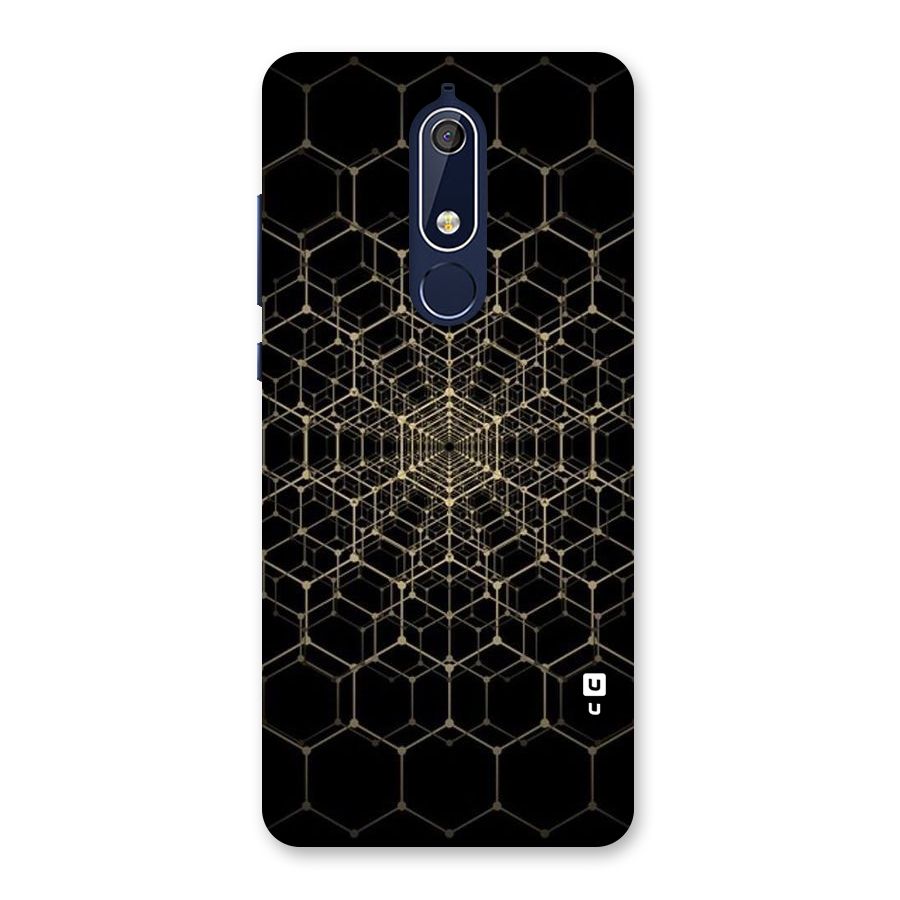 Gold Web Back Case for Nokia 5.1