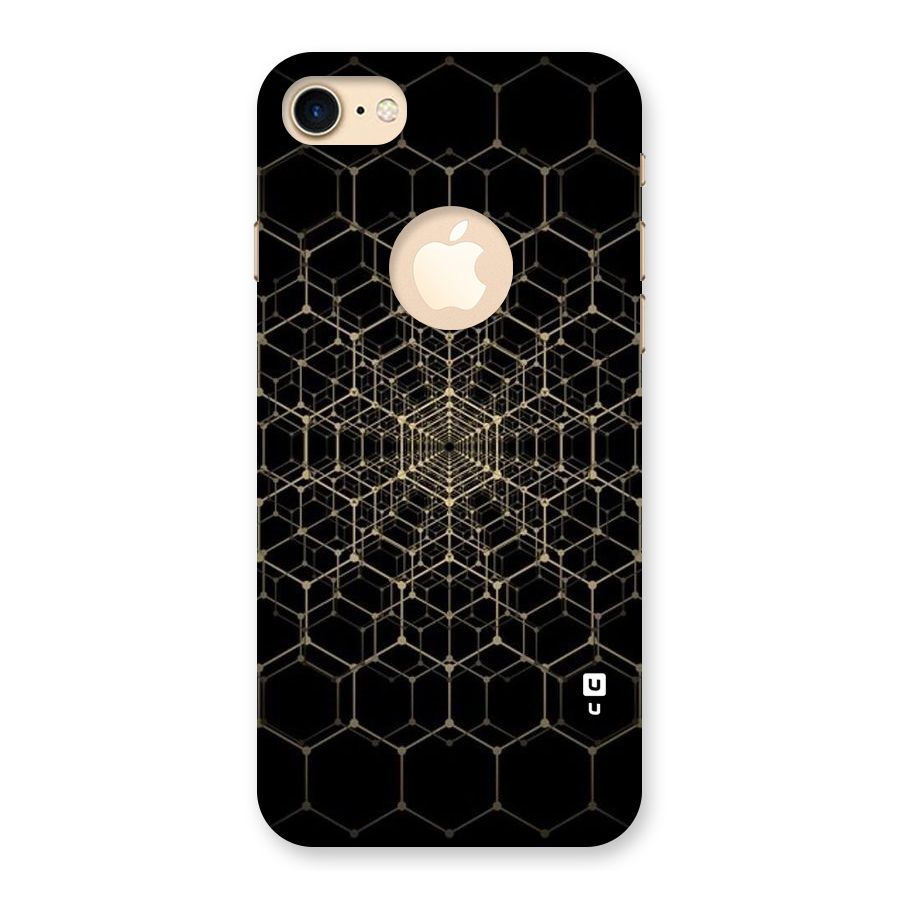 Gold Web Back Case for iPhone 7 Logo Cut