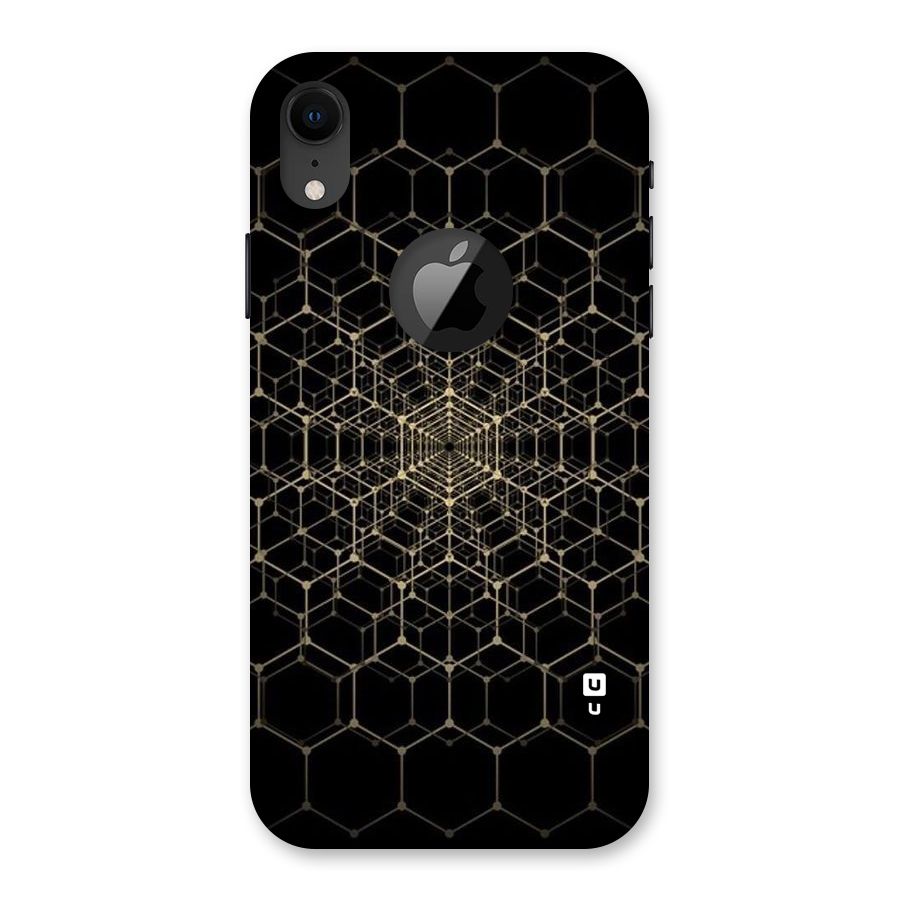 Gold Web Back Case for iPhone XR Logo Cut