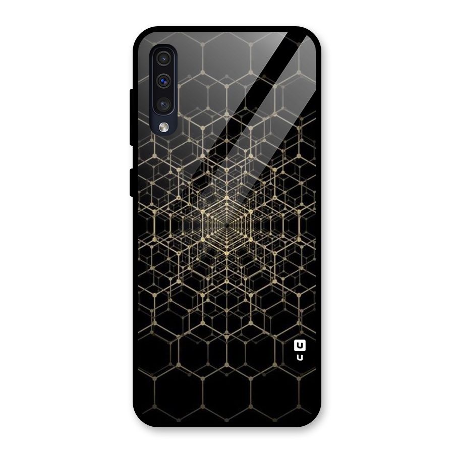 Gold Web Glass Back Case for Galaxy A30s