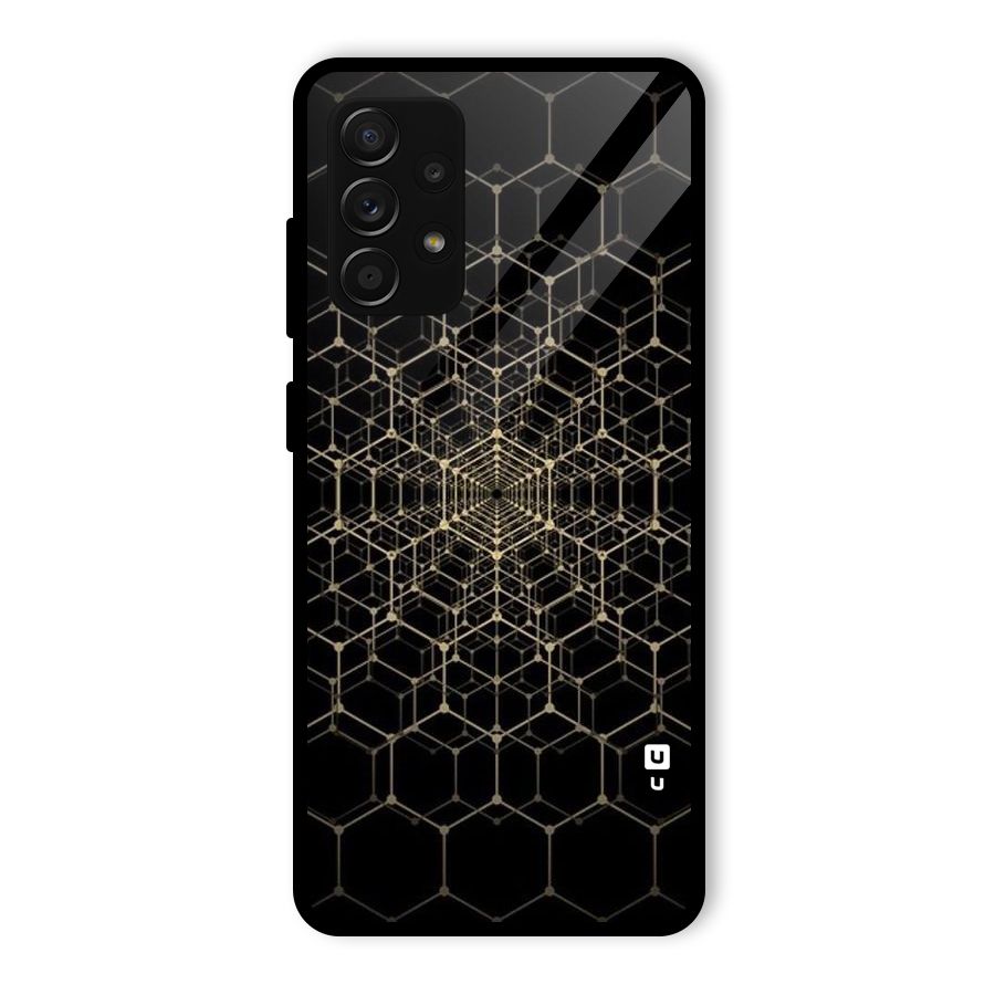 Gold Web Glass Back Case for Galaxy A53 5G