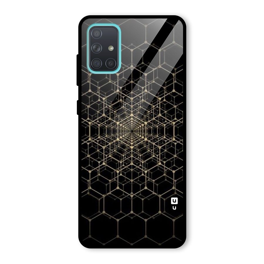 Gold Web Glass Back Case for Galaxy A71