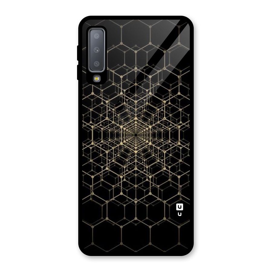 Gold Web Glass Back Case for Galaxy A7 (2018)