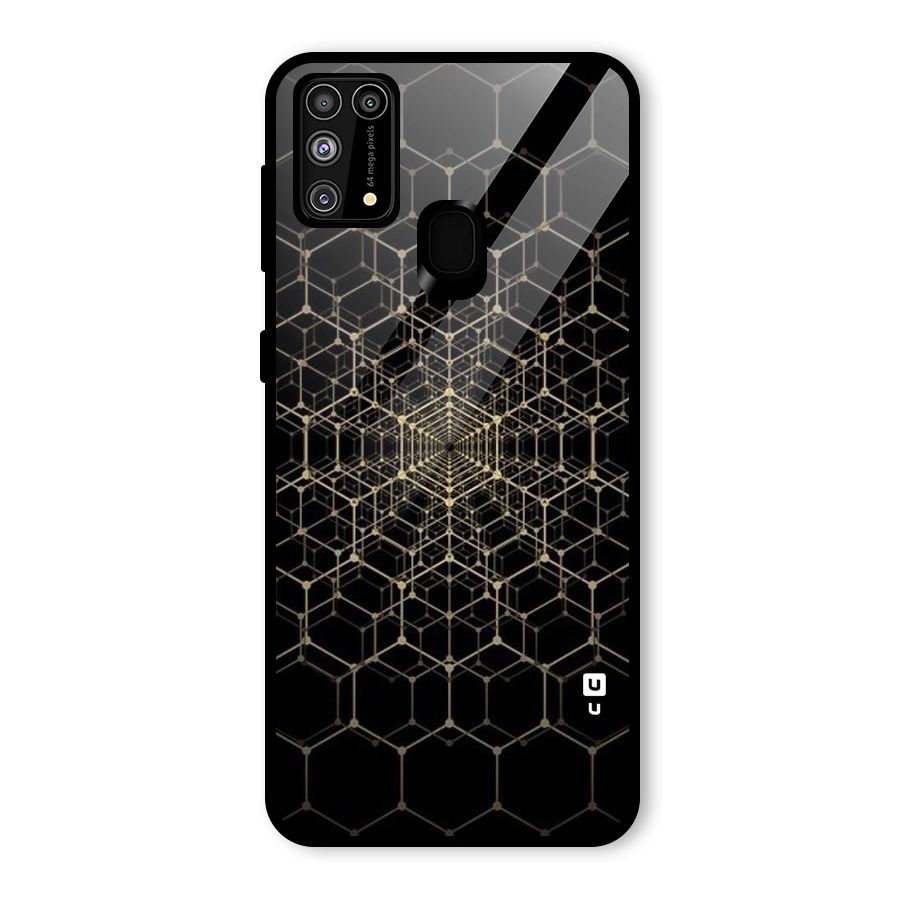 Gold Web Glass Back Case for Galaxy F41