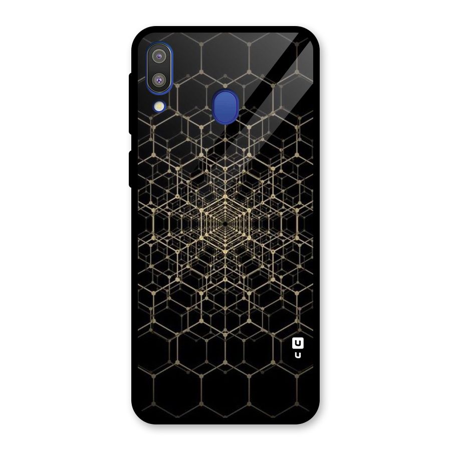 Gold Web Glass Back Case for Galaxy M20
