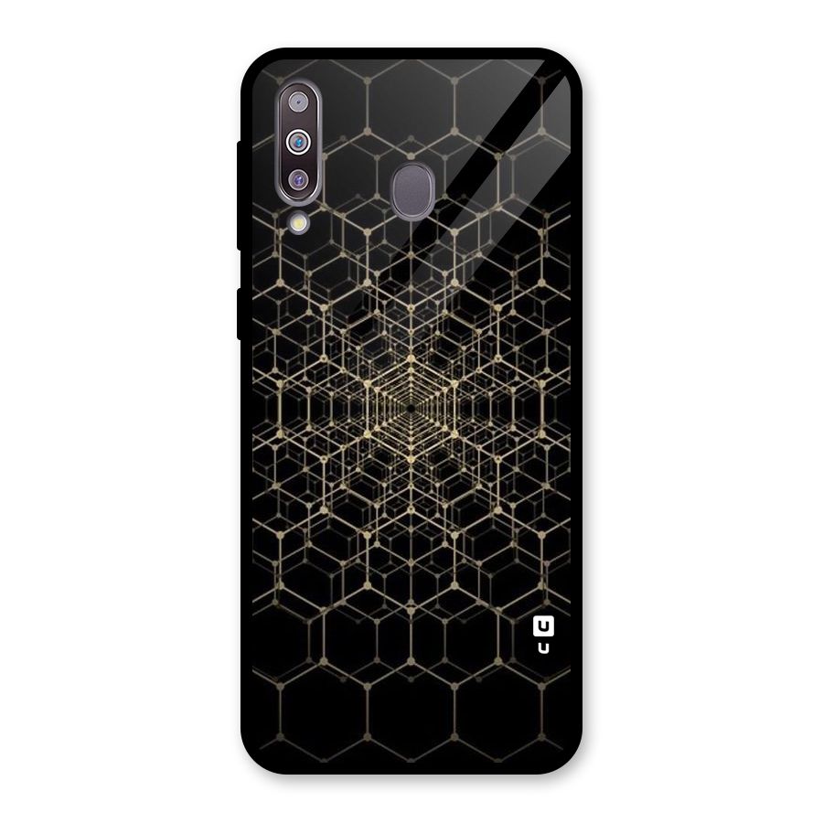 Gold Web Glass Back Case for Galaxy M30