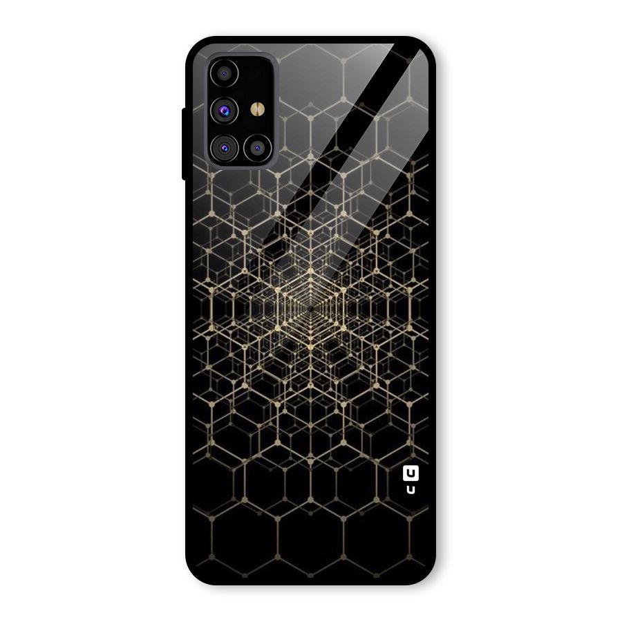 Gold Web Glass Back Case for Galaxy M31s