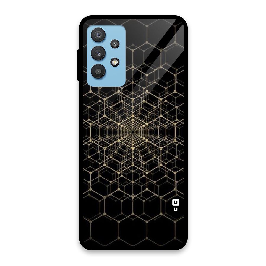 Gold Web Glass Back Case for Galaxy M32 5G