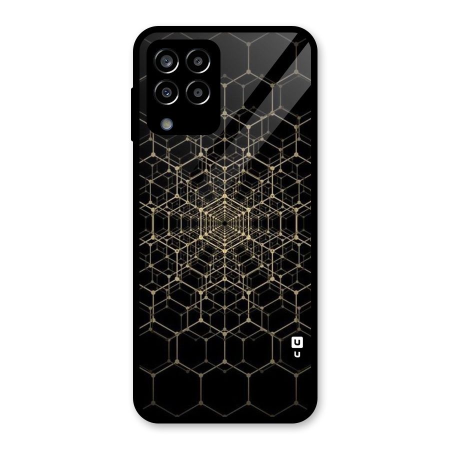 Gold Web Glass Back Case for Galaxy M33