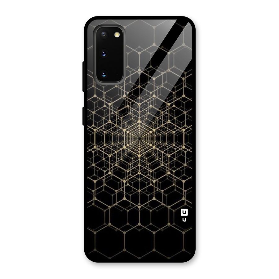 Gold Web Glass Back Case for Galaxy S20