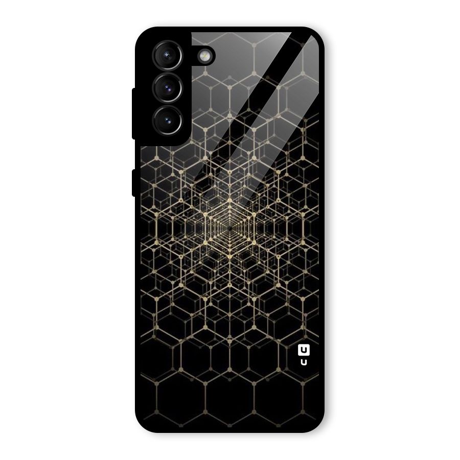 Gold Web Glass Back Case for Galaxy S21 Plus