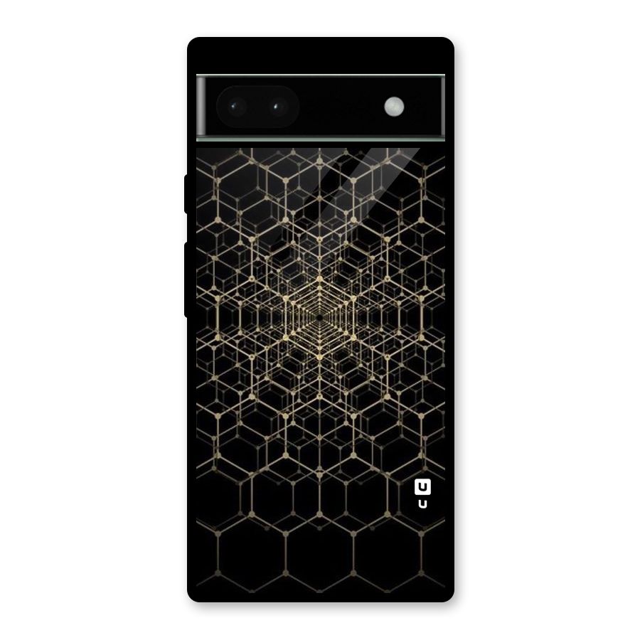 Gold Web Glass Back Case for Google Pixel 6a