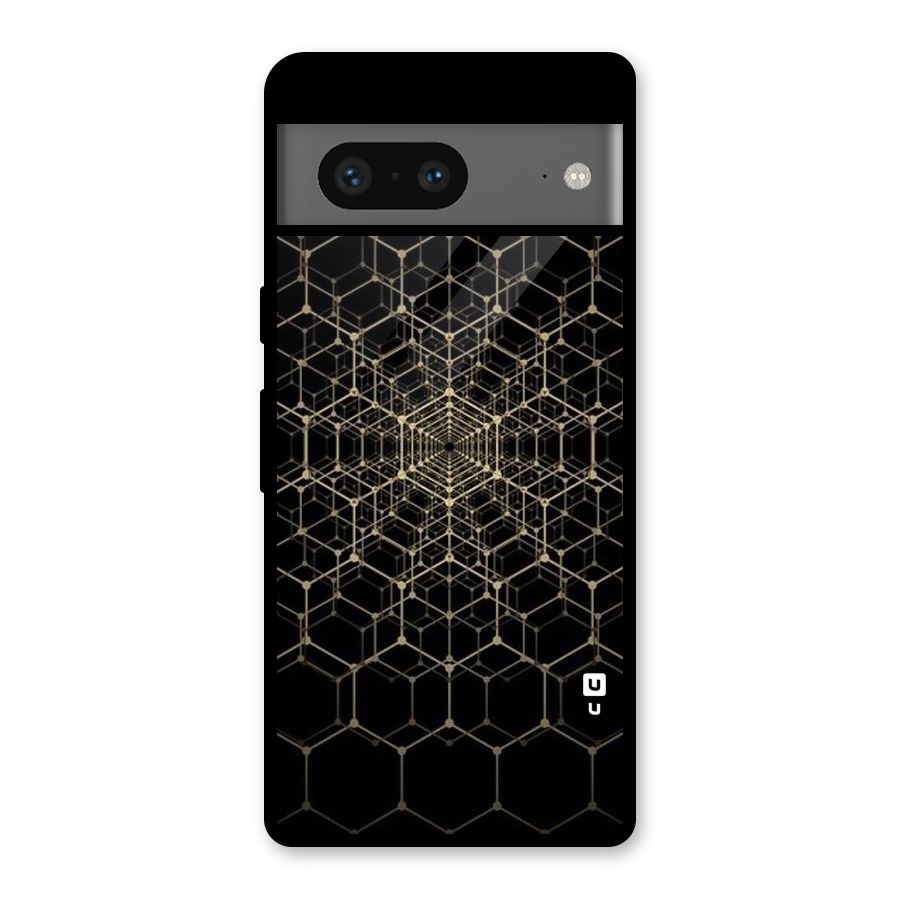 Gold Web Glass Back Case for Google Pixel 7