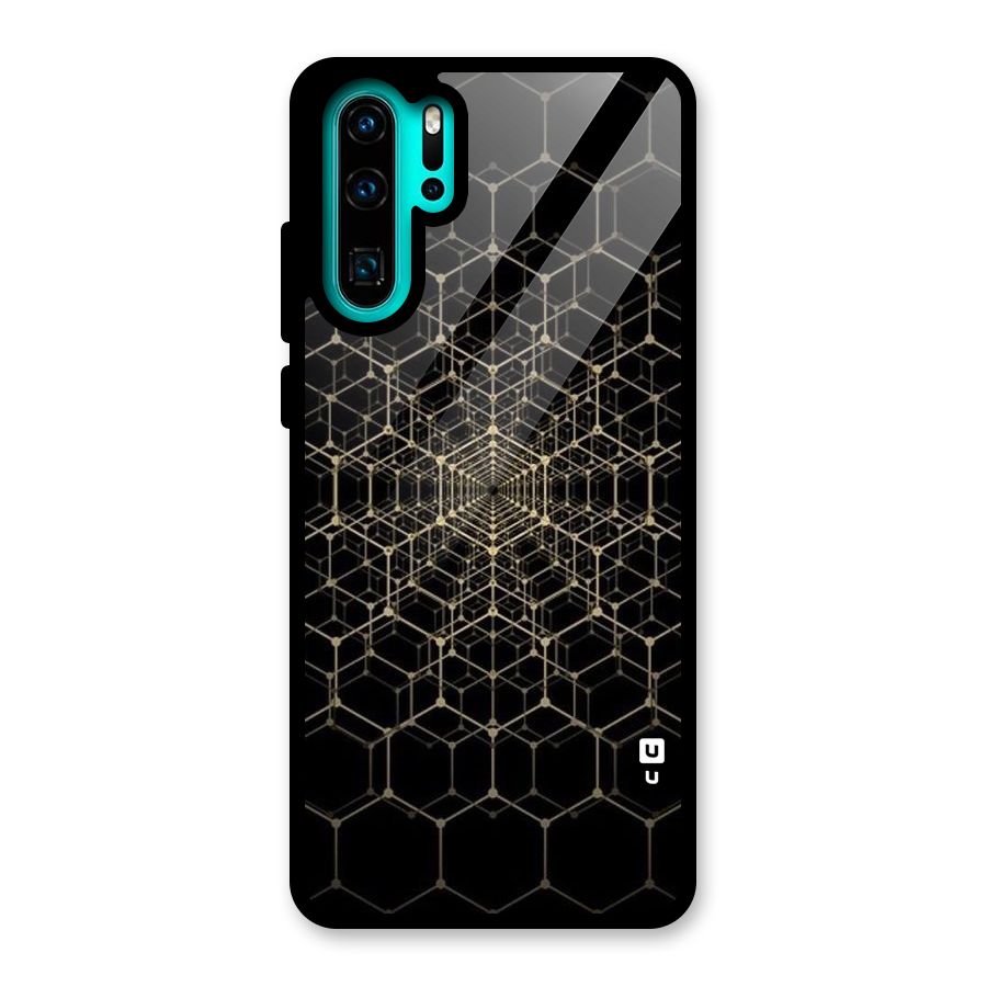 Gold Web Glass Back Case for Huawei P30 Pro