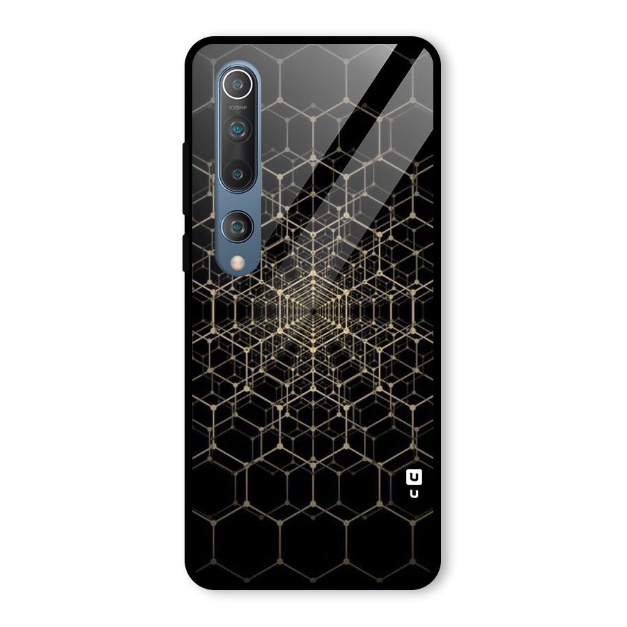 Gold Web Glass Back Case for Mi 10