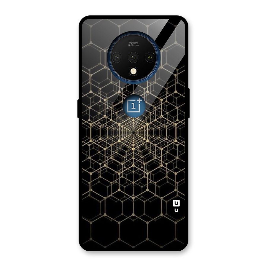 Gold Web Glass Back Case for OnePlus 7T
