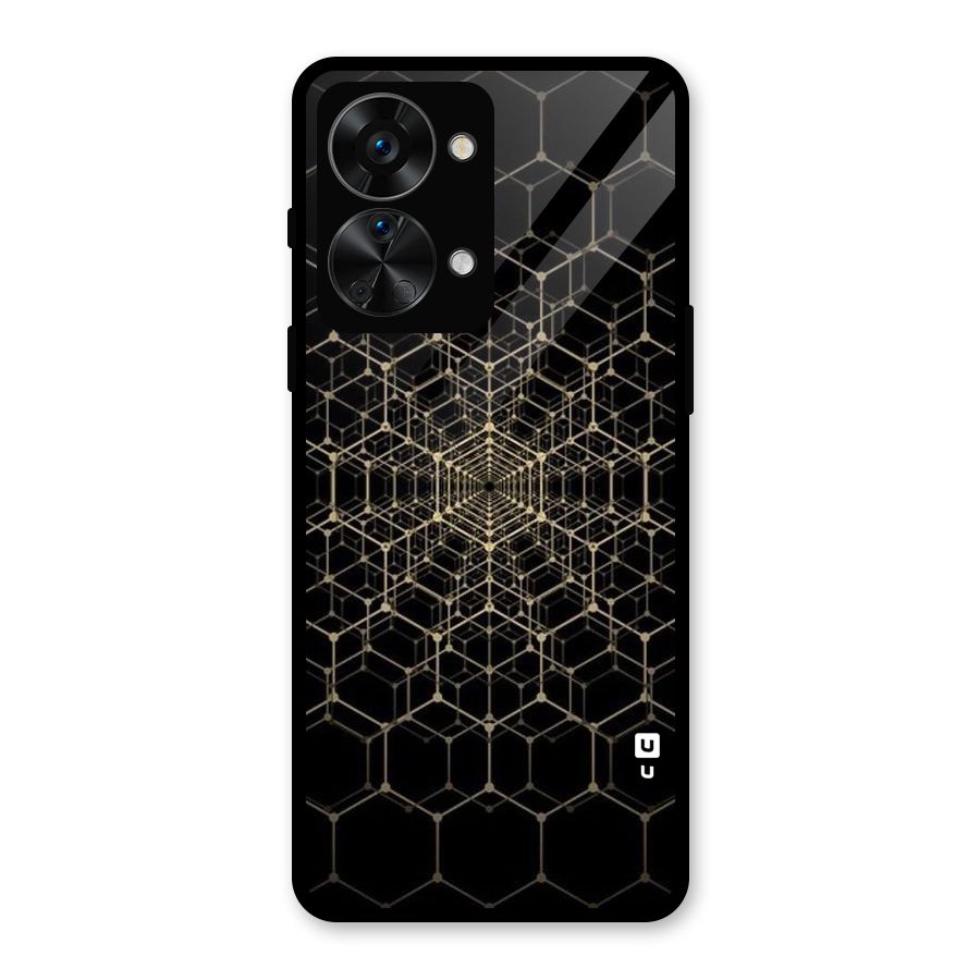 Gold Web Glass Back Case for OnePlus Nord 2T