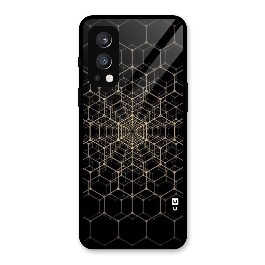 Gold Web Glass Back Case for OnePlus Nord 2 5G