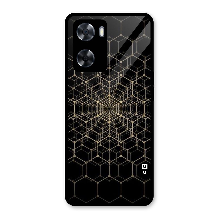 Gold Web Glass Back Case for Oppo A57 2022
