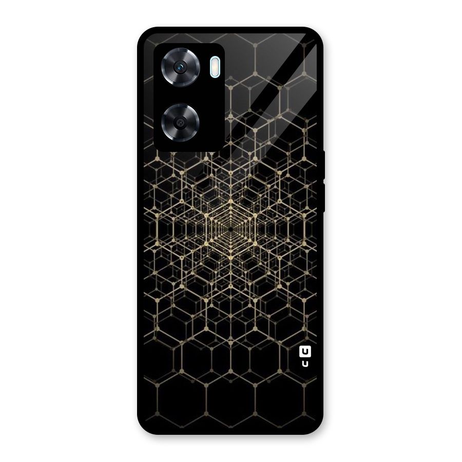 Gold Web Glass Back Case for Oppo A77