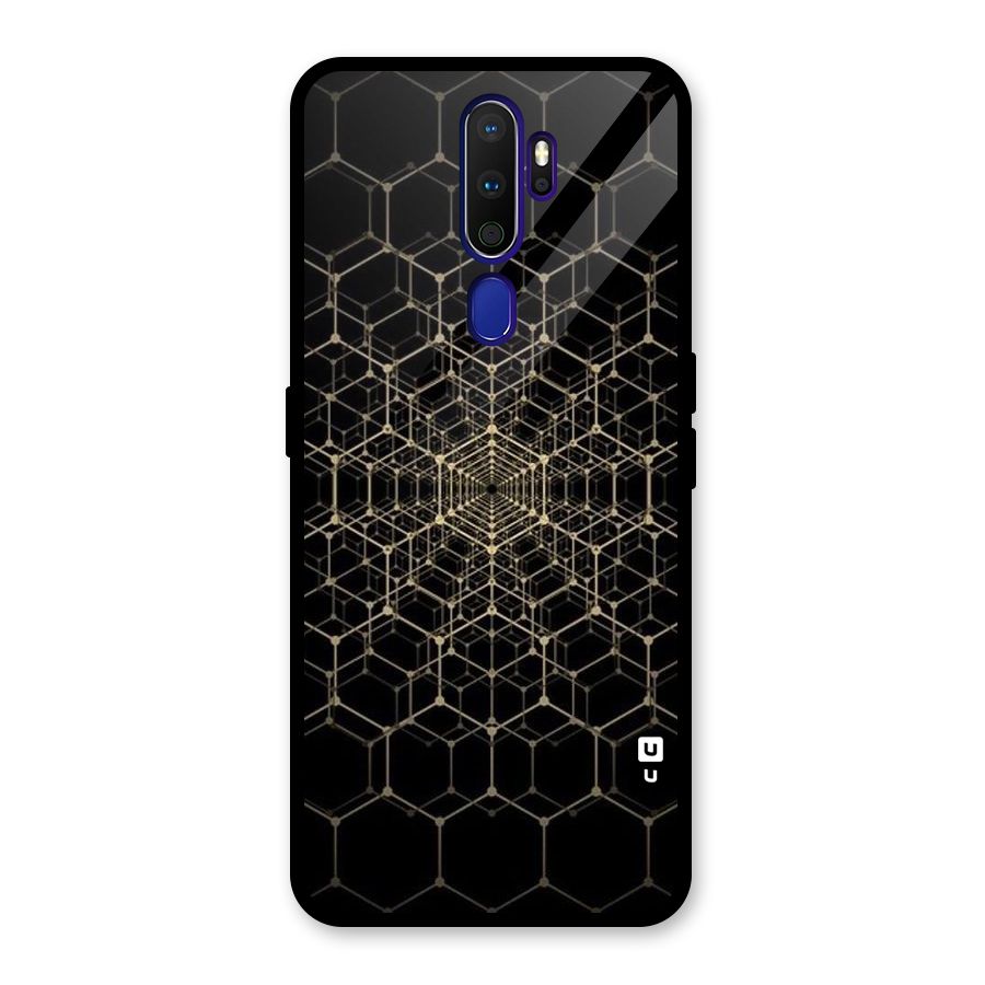 Gold Web Glass Back Case for Oppo A9 (2020)