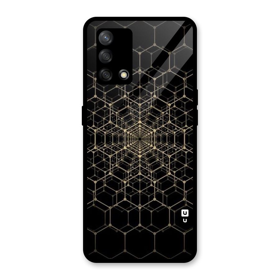 Gold Web Glass Back Case for Oppo F19