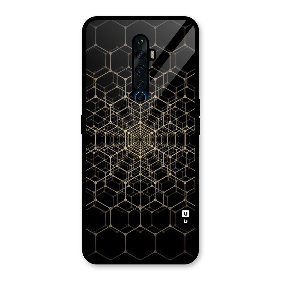 Gold Web Glass Back Case for Oppo Reno2 F