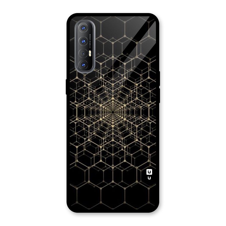 Gold Web Glass Back Case for Oppo Reno3 Pro