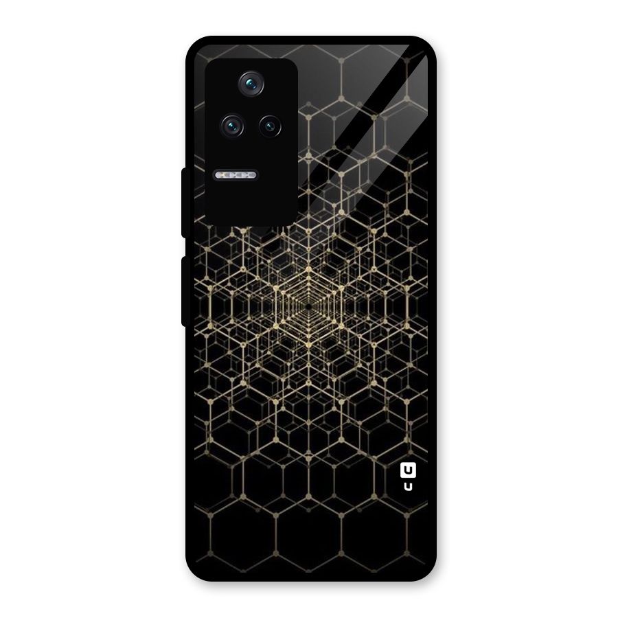 Gold Web Glass Back Case for Poco F4 5G