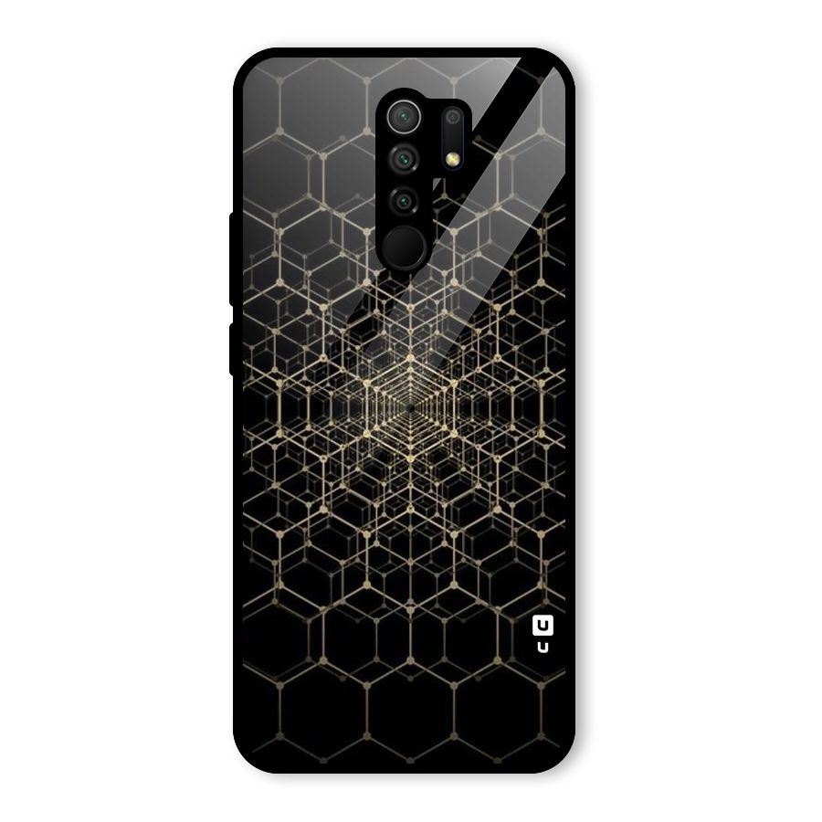Gold Web Glass Back Case for Poco M2