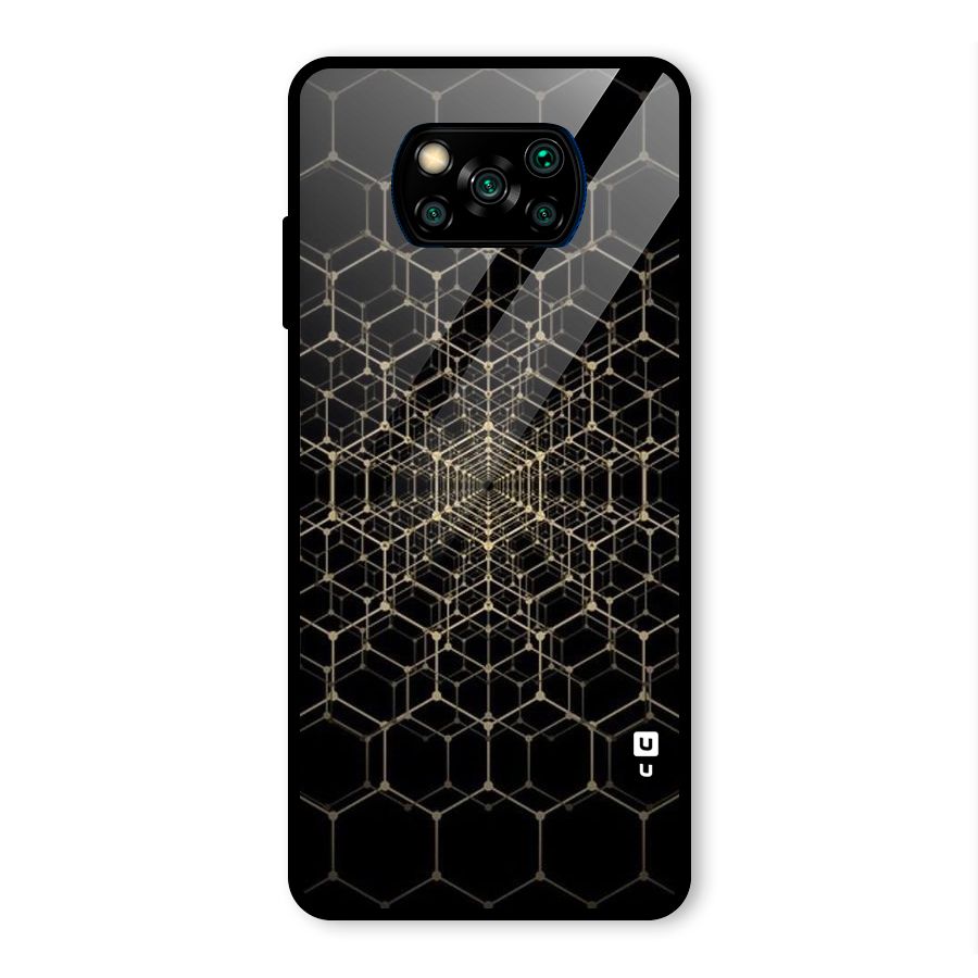 Gold Web Glass Back Case for Poco X3 Pro