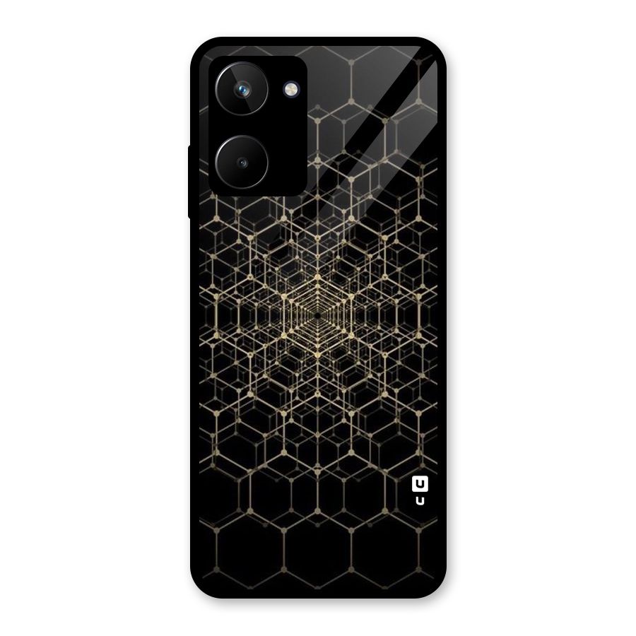 Gold Web Glass Back Case for Realme 10